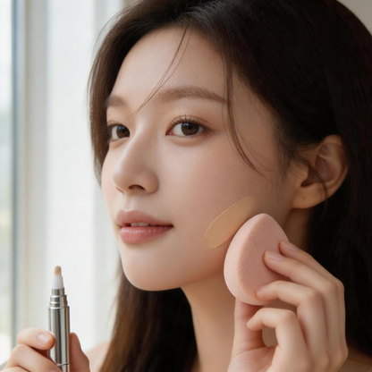 Precision Point-Coating Liquid Concealer Pen with Angled Soft Cushion Brush
