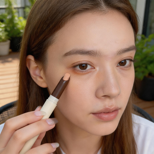 Dual-Ended Color Correcting Concealer Stick with Concealer Brush