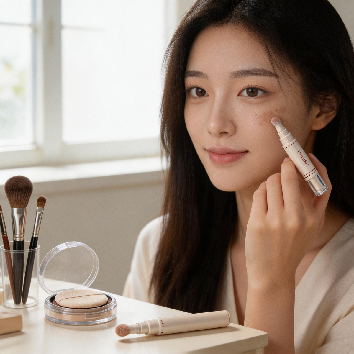 Soft Glow Precision Concealer Pen with Cushion Puff
