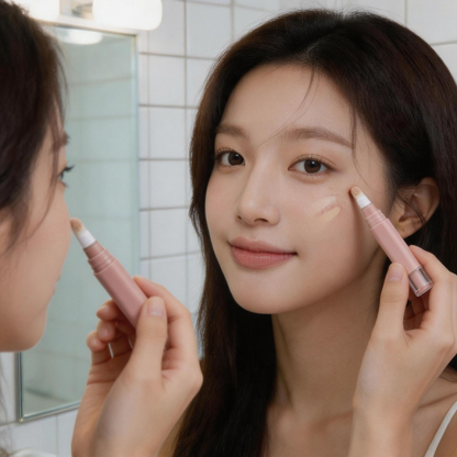 Precision Point-Coating Liquid Concealer Pen with Angled Soft Cushion Brush