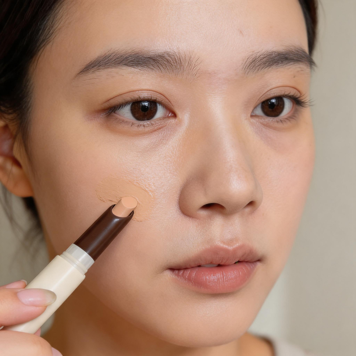 Dual-Ended Color Correcting Concealer Stick with Concealer Brush