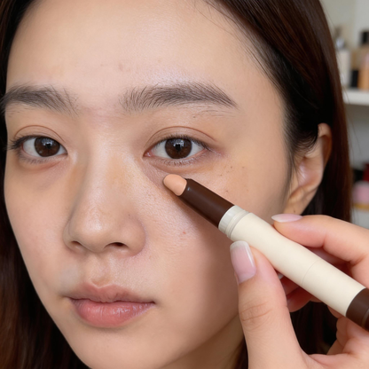 Dual-Ended Color Correcting Concealer Stick with Concealer Brush